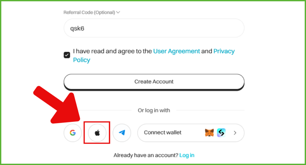 register-bitget-account-with-apple