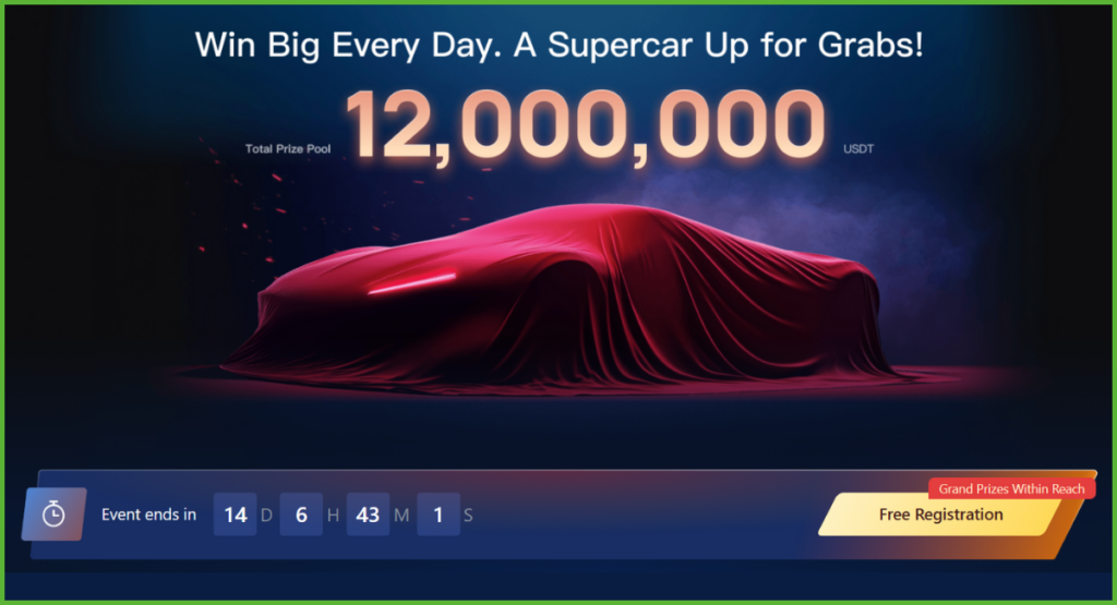 Supercar Giveaway Now Bigger and Better — Win a 500,000 USDT Supercar & Share 12,000,000 USDT in Rewards!